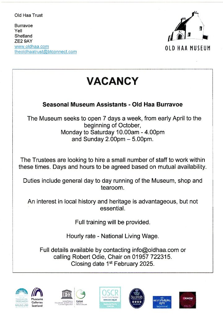 Museum Assistant job 2025 season